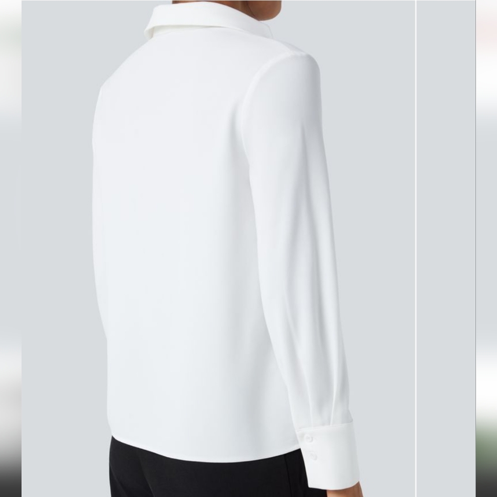 Nwot HALARA White V Neck Blouse - Picture 2 of 8